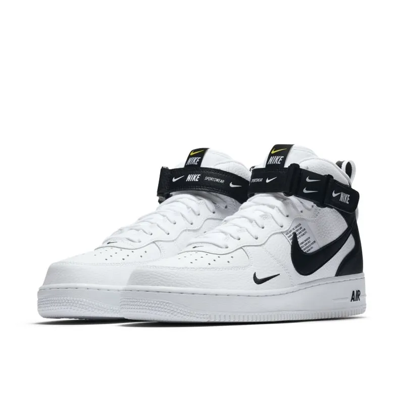Nike Air Force 1 Mid Utility White Black White/Black-Tour Yellow (804609-103)