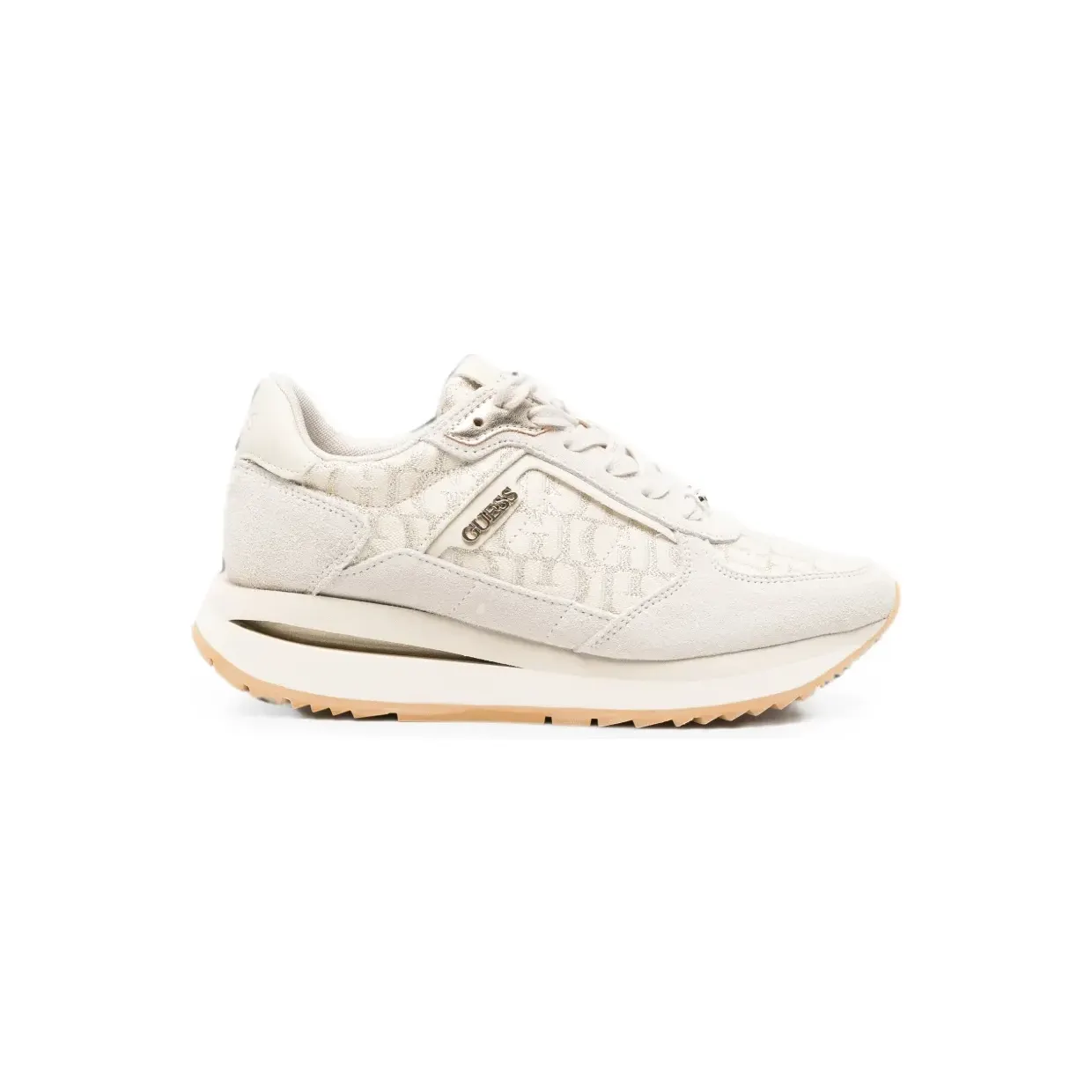 GUESS USA Sneakers met suède vlak en logoprint – Beige (FLTEG5LEA12)
