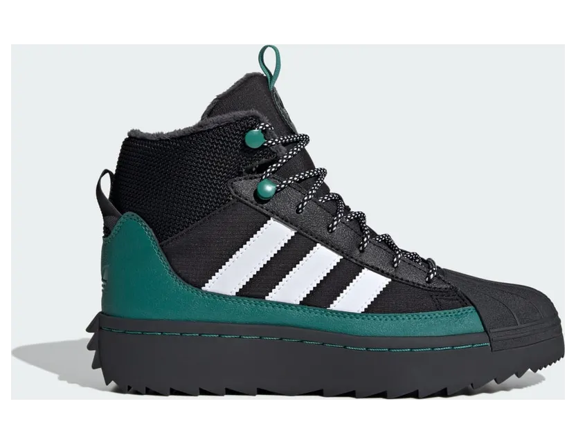 Adidas Superstar Winter Trek Kids Core Black / Cloud White / Active Green (ID1018)