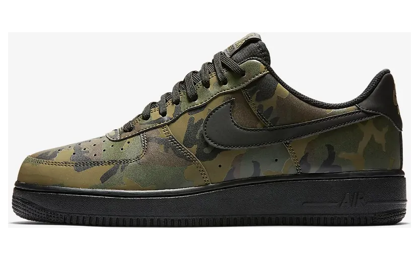 Nike Air Force 1 Low Reflective Woodland Camo “Medium Olive / Black” (718152-203)