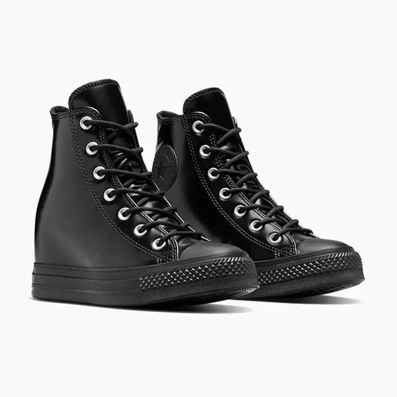 Converse Chuck Taylor All Star Wedge Platform Leather Black/Black/Black (A12827C)