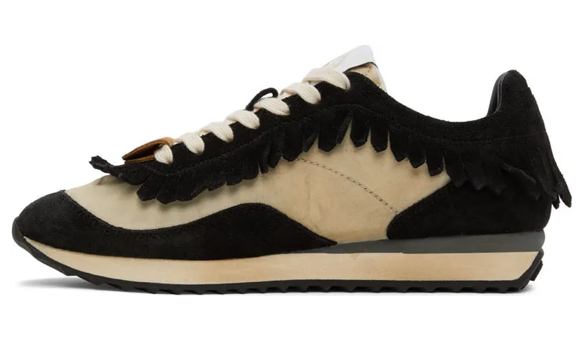 Palm Angels Off-White & Black Fringe Runner Sneakers (PMIA059S22LEA0010110) (3)