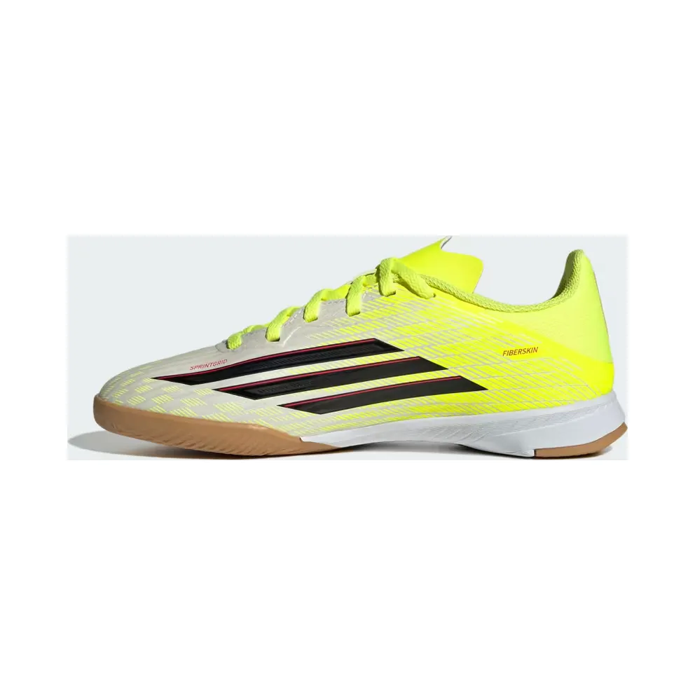 adidas F50 League Indoor Football Shoes Kids “Team Solar Yellow 2 / Core Black / Lucid Red” (JR9019)