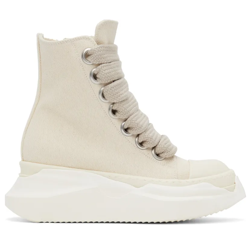 Rick Owens Drkshdw Off-White Abstract High-Top Sneakers (DS01B7840 DMNW1)