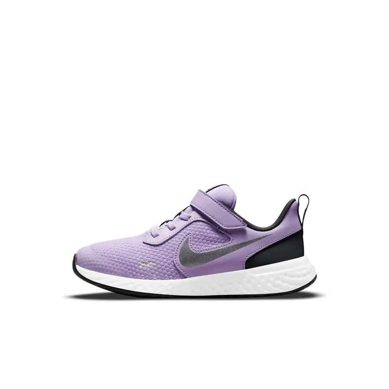 Nike Revolution 5 Purple “Lilac / Dark Smoke Grey / White / Metallic Silver” (BQ5672-509)
