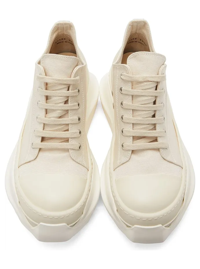 Rick Owens Drkshdw Off-White Cardboard Cotton Abstract Low Sneaker (DS02A3842 FC) (5)