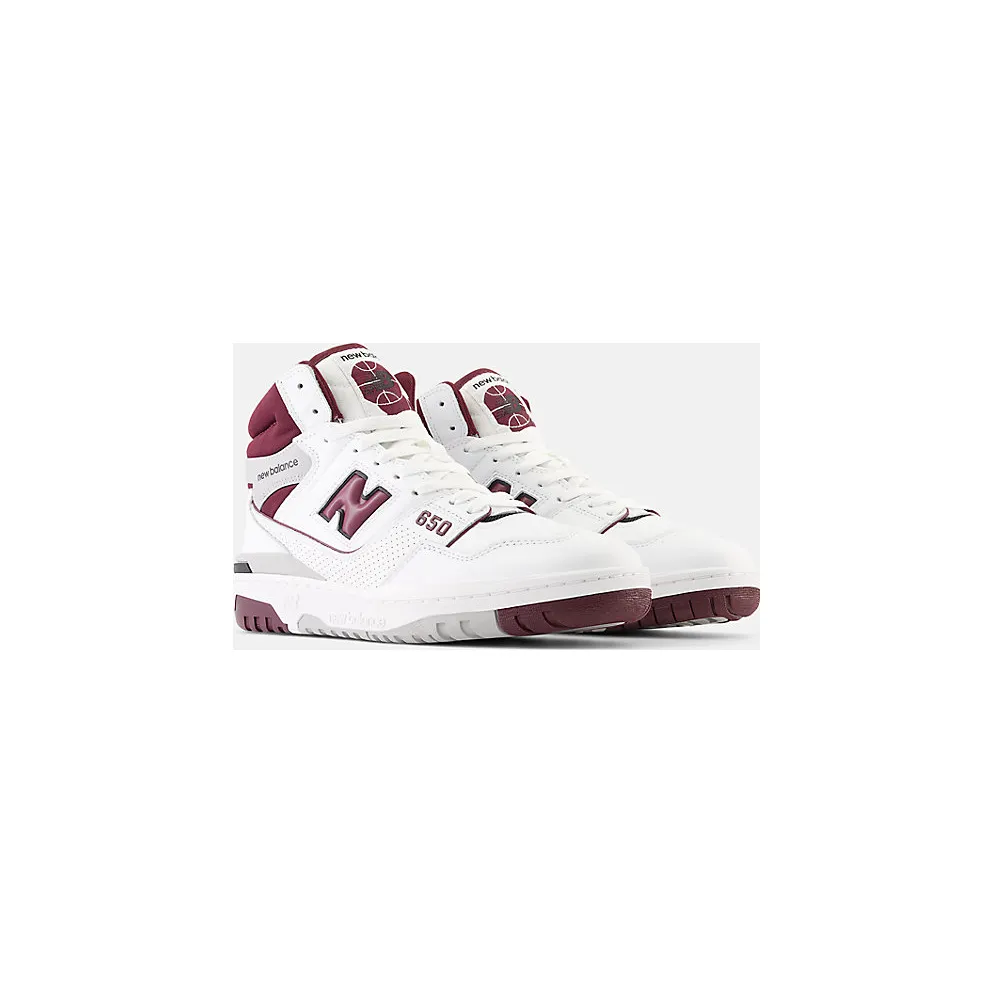 New Balance 650 White Burgundy Raincloud (BB650RCH)