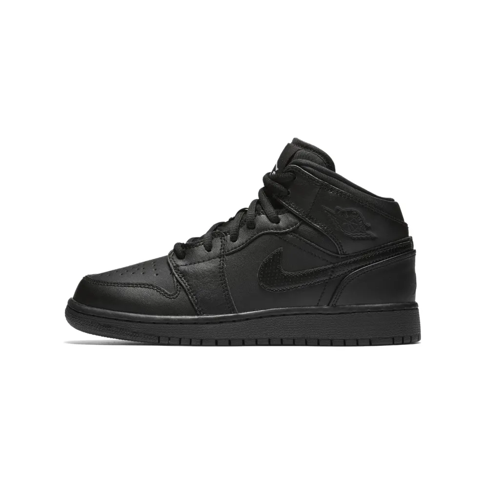 Jordan 1 Retro Mid Black 2016 (GS) (554725-044)
