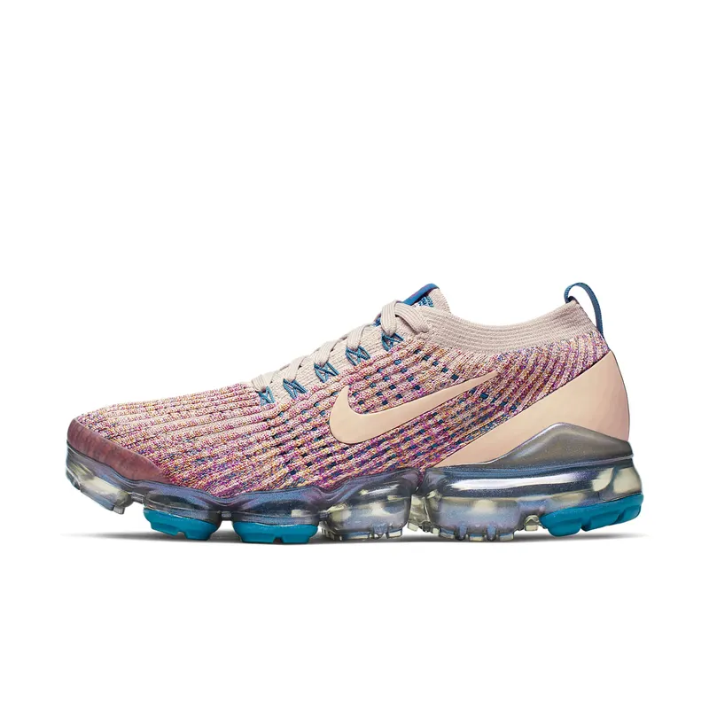 Nike Air VaporMax Flyknit 3 Desert Sand Vivid Purple (W) Desert Sand/Vivid Purple-Green Abyss-Desert Sand (AJ6910-007)