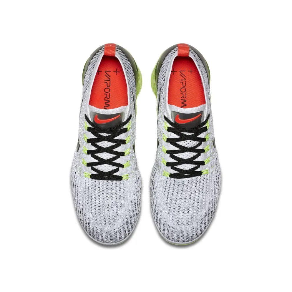 Nike Air VaporMax Flyknit 3 White Black Volt Bright Crimson White/Black-Volt-Bright Crimson-Metallic Silver (AJ6900-100)