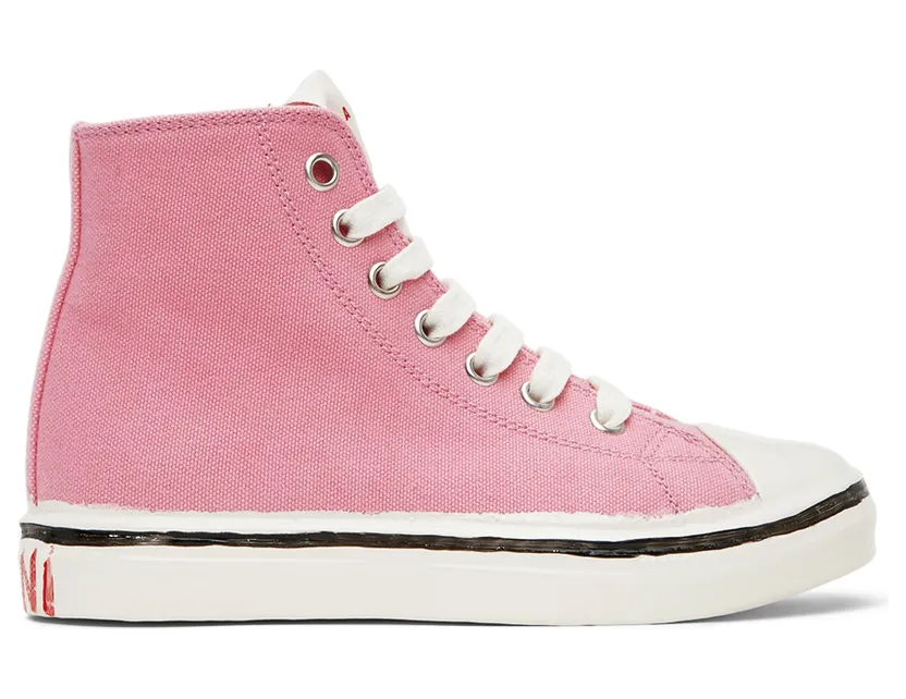 Marni Kids Red Canvas High Sneakers (70415)