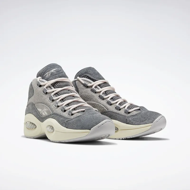 Reebok Question Mid Grey Suede Grey/Steel-Chalk White (Other Brands Other)
