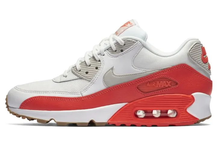 Nike Air Max 90 Essential Summit White Light Brown-Bright Crimson (W)