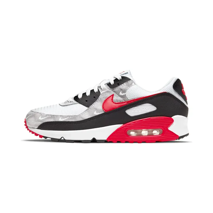 Nike Air Max 90 Topography “White / Black / University Red” (DJ0639-100)