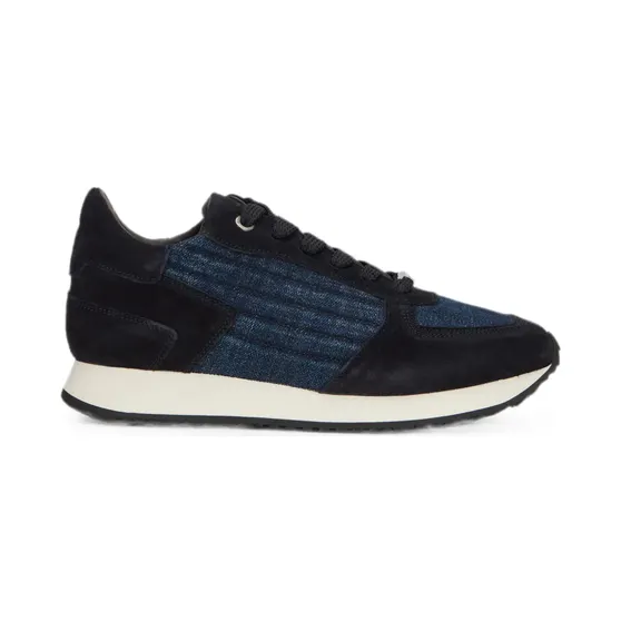 Moorer Leren met denim inzetstuk “Blue” (MONDRIANP5J)