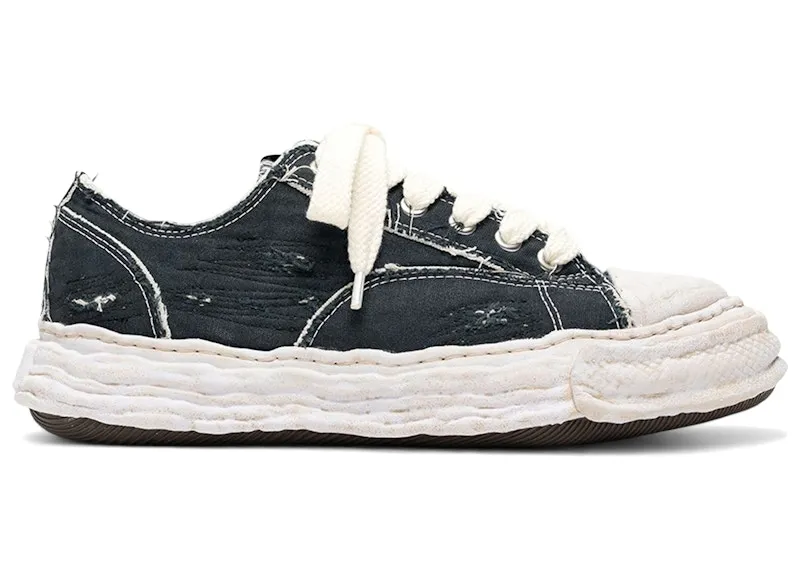 Maison Mihara Yasuhiro Peterson 23 OG Sole Ripped Overdye Canvas Low Black White (A16FW723-BLKWHT)