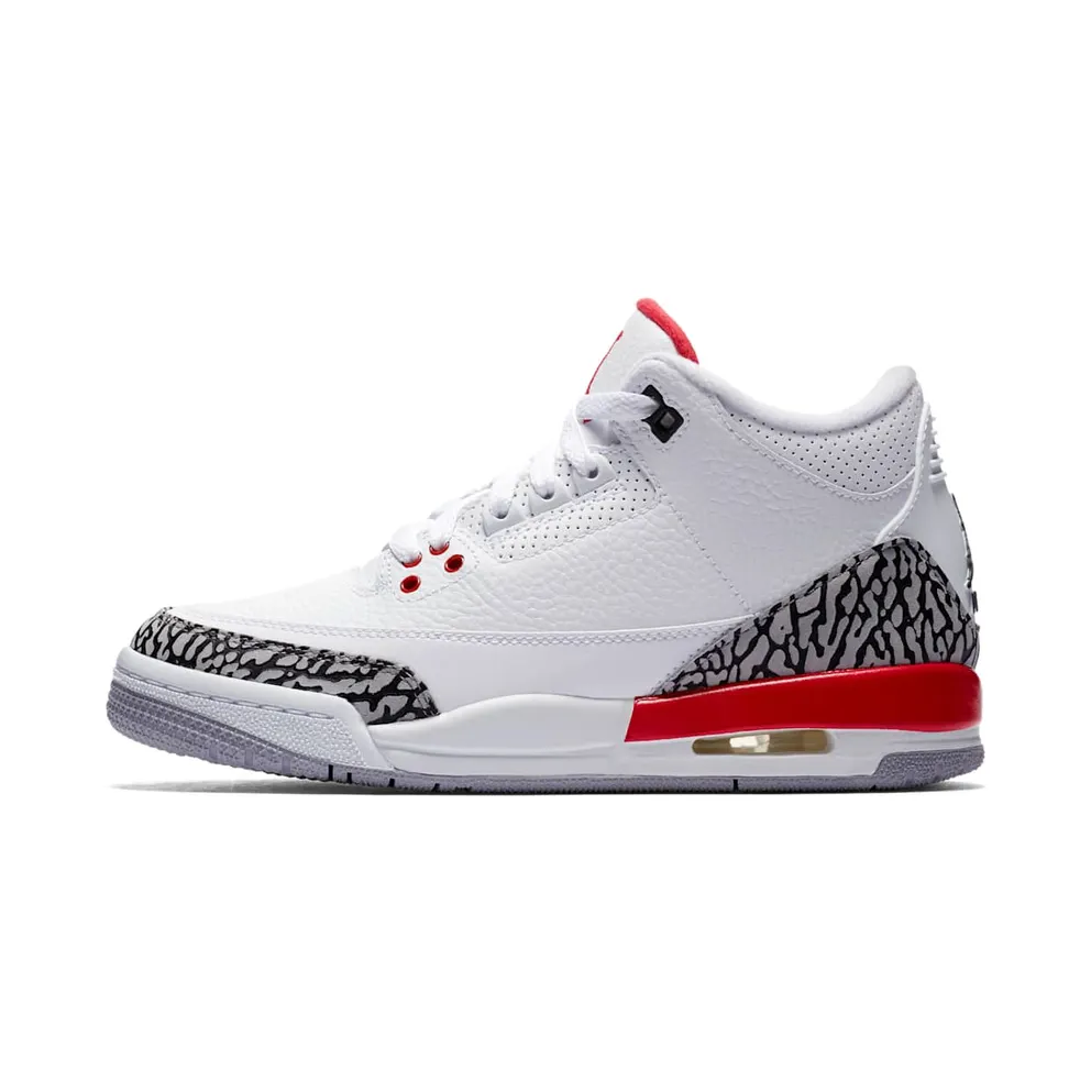 Jordan 3 Retro Hall of Fame (Sneaker Politics Special Release) (GS) White/Fire Red-Cement Grey-Black (398614-116)