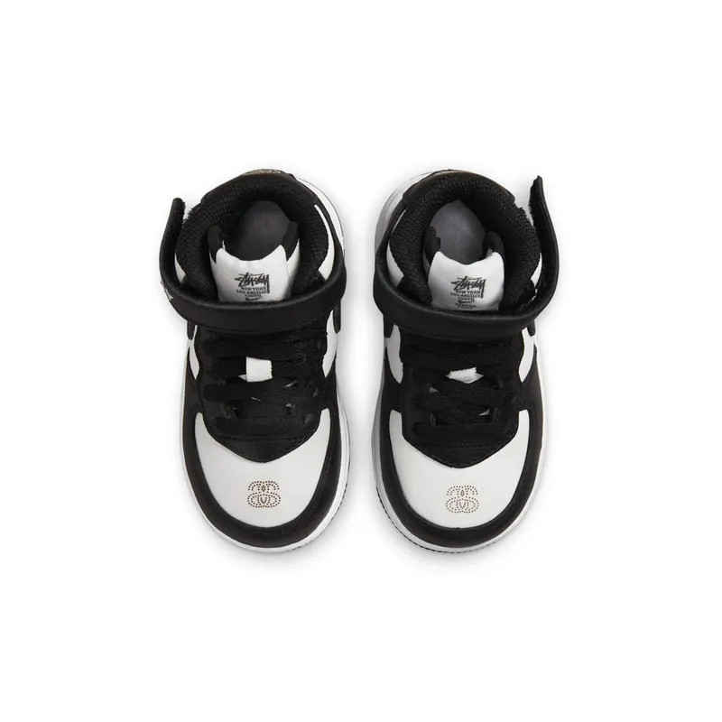 Nike x Stüssy Force 1 Mid Baby/Toddler Black (DN4160-002)