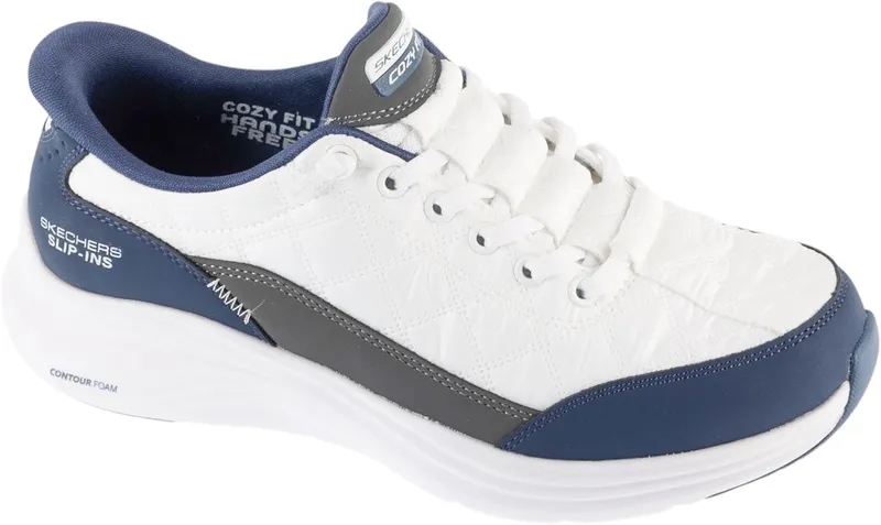 Skechers Slip-ins Contour Foam Cozy Fit “White / Navy” (150404WWNV)