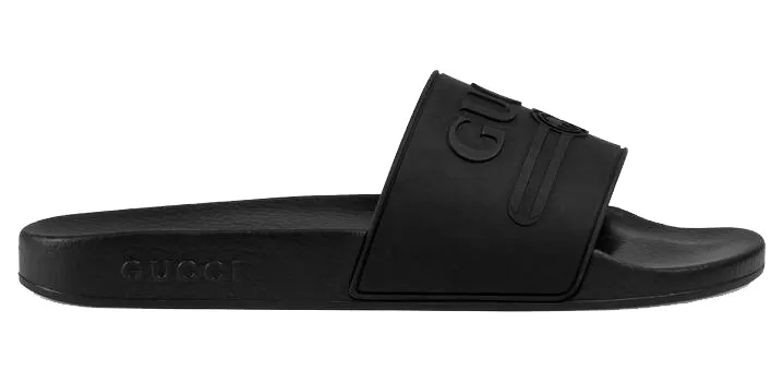 Gucci Logo Slide Rubber Black