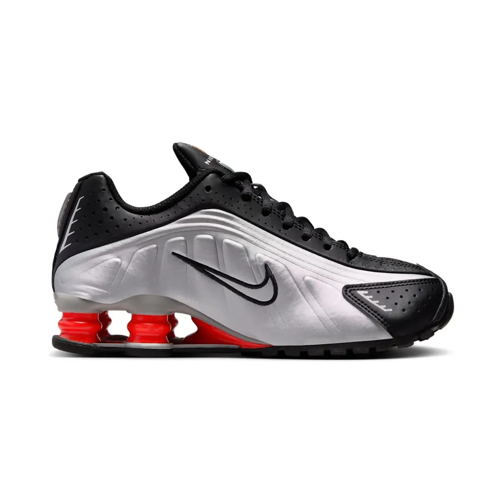 Nike Shox R4 GS “Metallic Silver Black Picante Red” (CW2626-005)