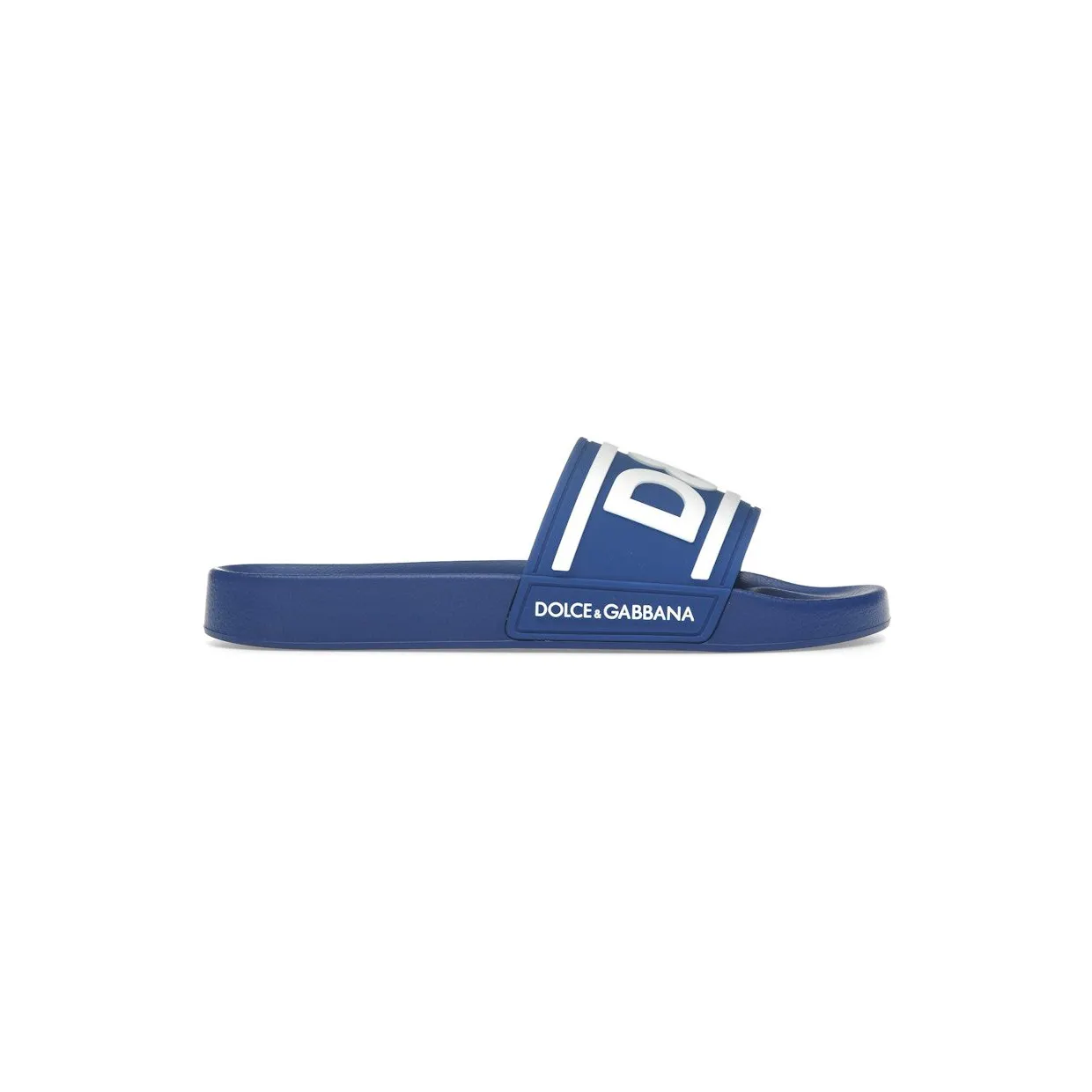 Dolce & Gabbana Beachwear Sliders DG Logo Blue White (CS2072 AQ858 89623)