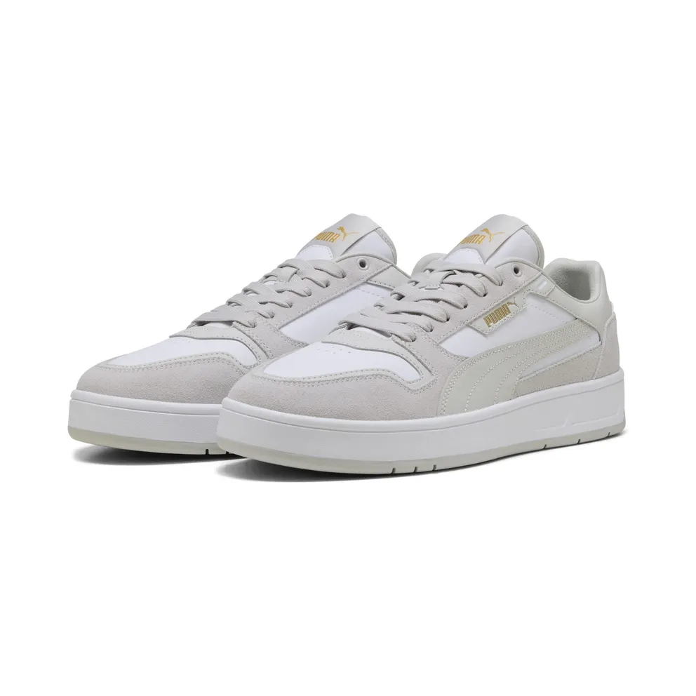 Puma Court Classic Suede “Puma White / Glacial Gray / Puma Gold” (400215_02)