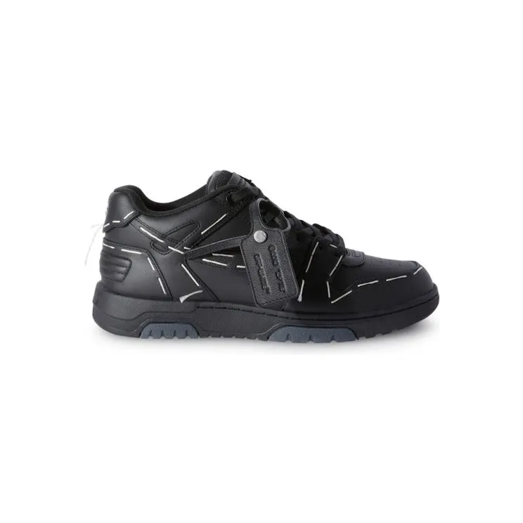 OFF-WHITE Out Of Office OOO Low Tops Sartorial Stitching Black (OMIA189S23LEA0141010)
