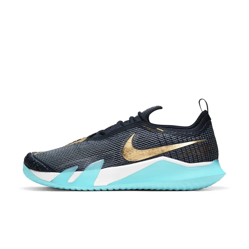 NikeCourt React Vapor Nxt Hardcourt “Dark Obsidian / Diffused Blue / White / Metallic Gold” (CV0724-400)