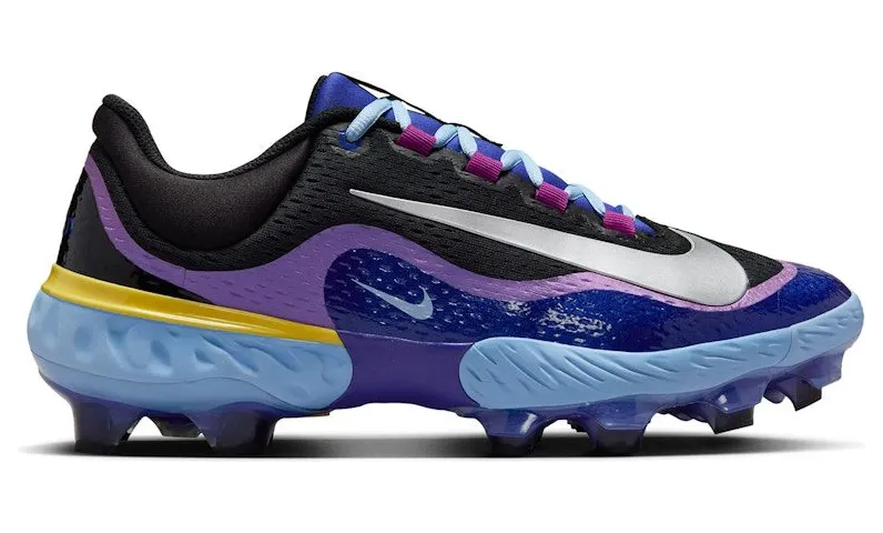 Nike Alpha Huarache Elite 4 Low MCS Deep Night Black Psychic Blue Metallic Silver (HQ8089-500)