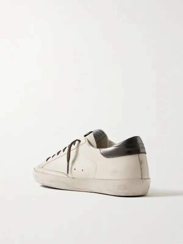 Golden Goose Super-Star Distressed Leather Sneakers White (GMF00101.F007516) (4)