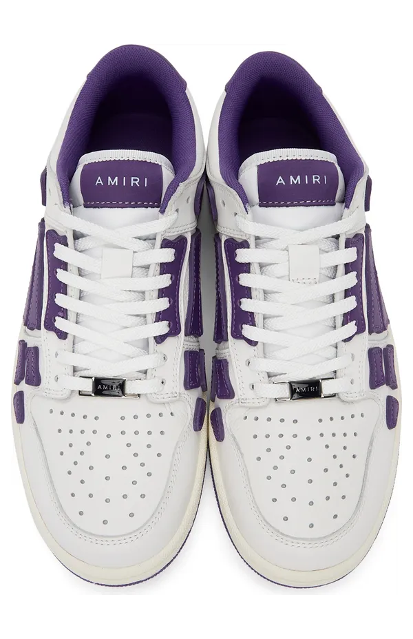 AMIRI White & Purple Skel Top Low Sneakers (PS22MFS003-196) (5)