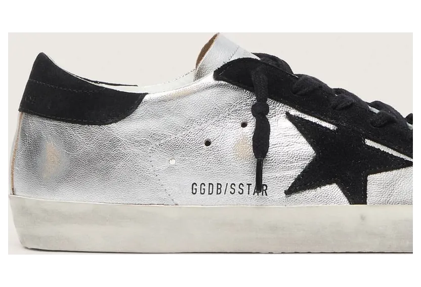 Golden Goose Super-Star In Silver Leather With Contrasting Inserts (GWF00101.F000312.60246) (5)