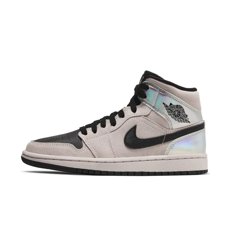 Jordan 1 Mid Dirty Powder Iridescent (W) Beige/Black (BQ6472-602)