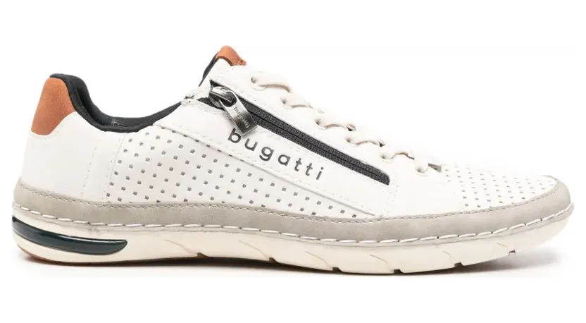 Bugatti perforated side-zip sneakers – Wit (321ASG055400)