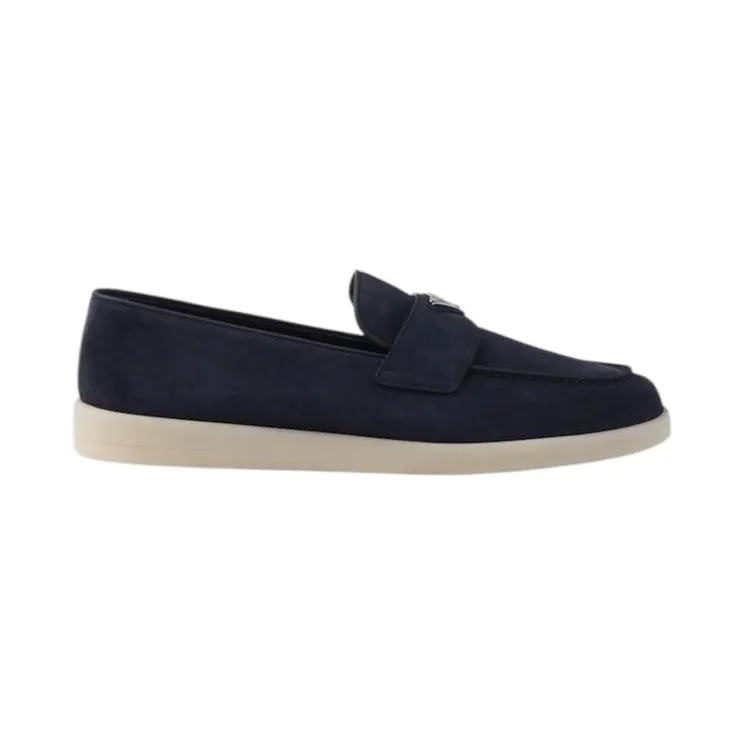 Prada Suede Logo Loafer Navy (2DG124-103-F0008)