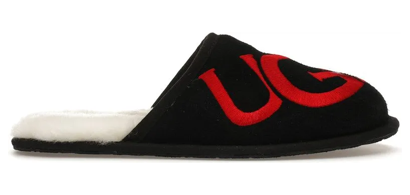 UGG Scuff Logo Slipper Black Red (1101324-BLK)