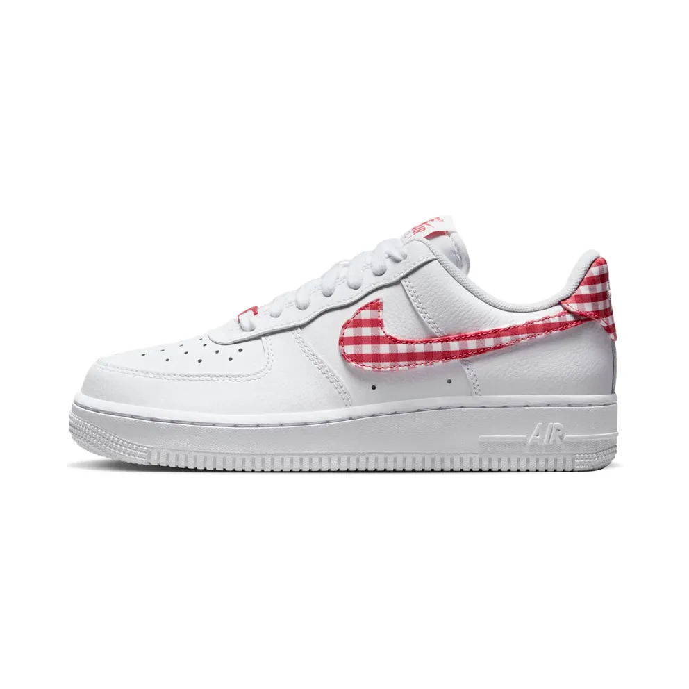 Nike Air Force 1 Low ’07 Essential White Mystic Red Gingham (DZ2784-101)