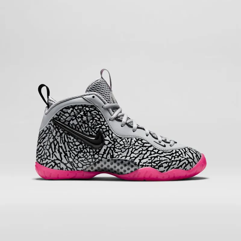 Nike Air Foamposite Pro Elephant Print (GS) Wolf Grey/Black-Hyper Pink (644792-002)