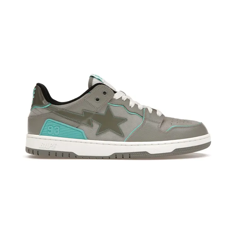 A Bathing Ape Bape SK8 Sta Grey Turquoise (1I70-191-011)