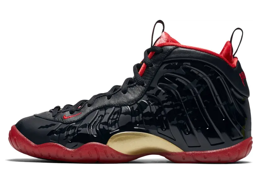 Nike LITTLE POSITE ONE QS (GS) Black/UNIVERSITY Red-METALLIC GOLD (846077-003)