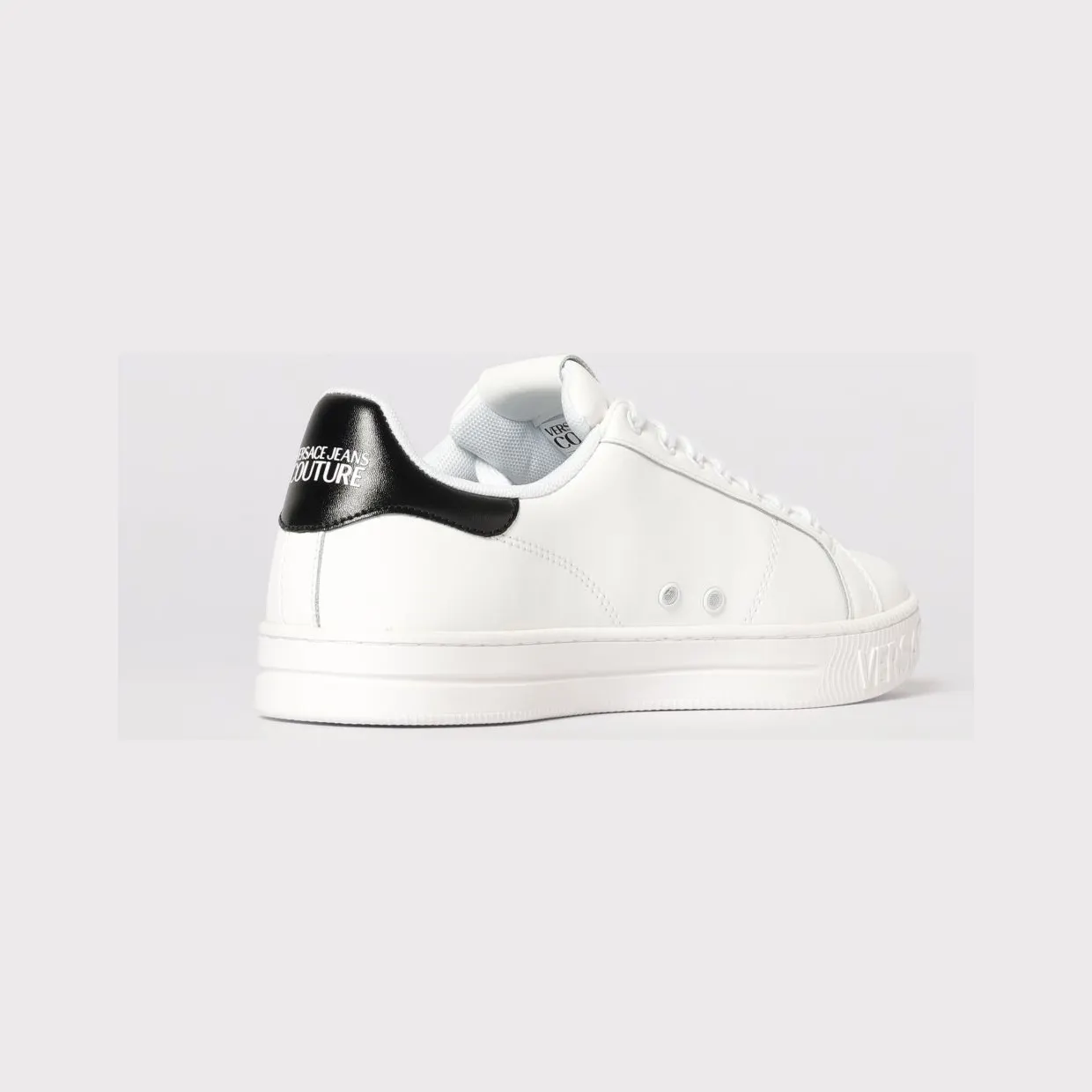 Versace Leather Sneakers with Logo White 1 (80YA3SK1ZPB81L02) (2)