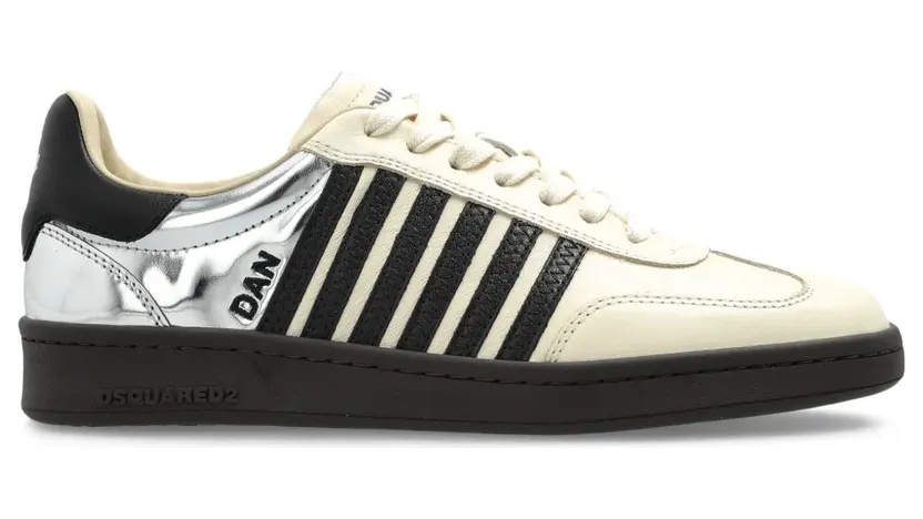 DSQUARED2 Leren sneakers met vlakken – Beige (SNW030201501451)