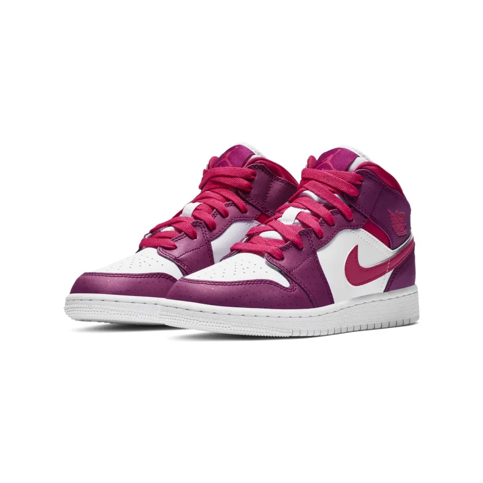 Jordan 1 Mid True Berry Rush Pink (GS) True Berry/Rush Pink-White (555112-661)
