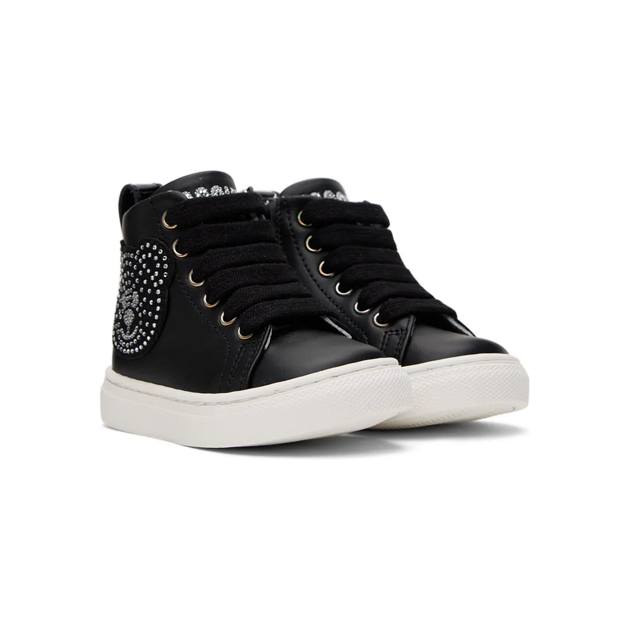 Moschino Baby Black Crystal Teddy High Sneakers (71703) (4)