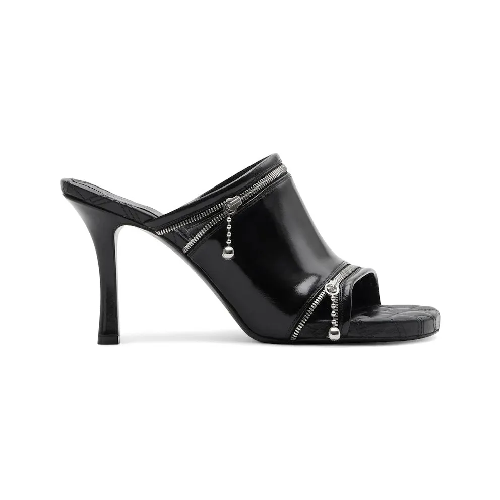 Burberry Peep 85mm Leather Sandals Black (8080259)