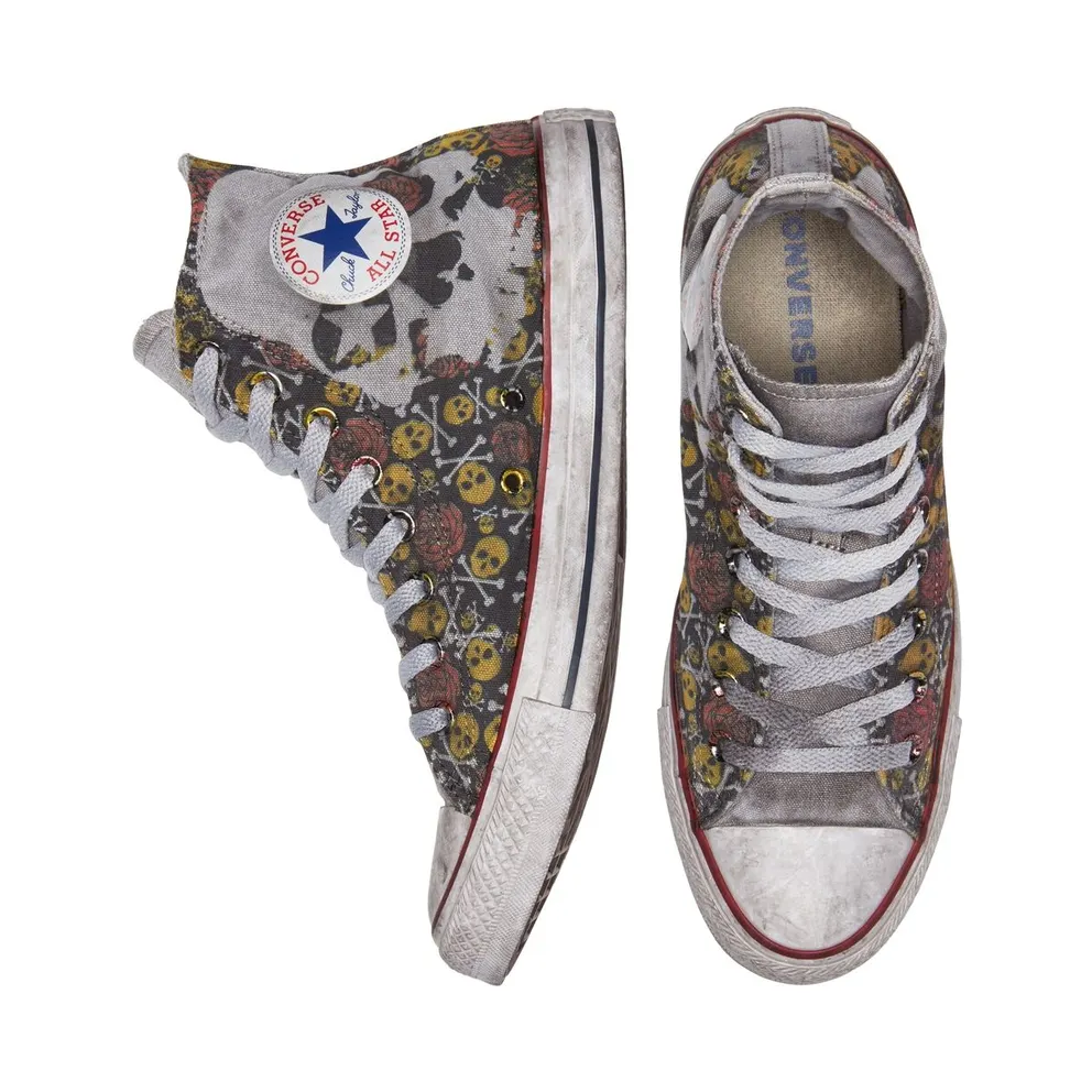 Converse Tattoo Chuck Taylor All Star High Top Print Rose Skull (171028C)