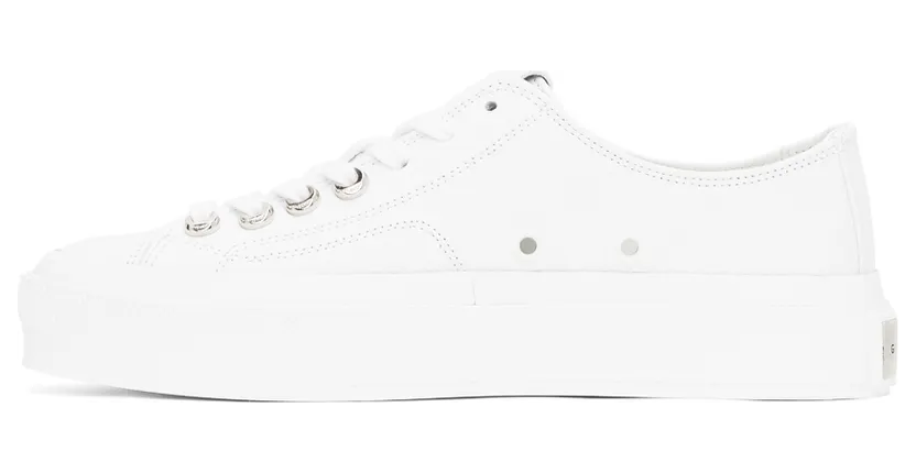 Givenchy White Grained City Sneakers (BE001NE145) (3)