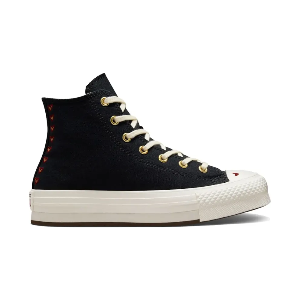 Converse Chuck Taylor All Star Lift Platform Hearts Black/egret/back Ally Brick