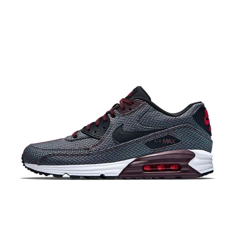 Nike  Air Max Lunar90 Burgundy-Herringbone Deep Burgundy/Hyper Jade/Challenge Red (705068-600)